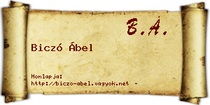 Biczó Ábel névjegykártya
