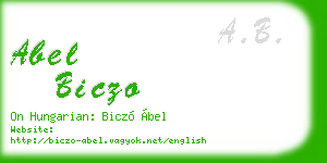 abel biczo business card
