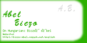 abel biczo business card